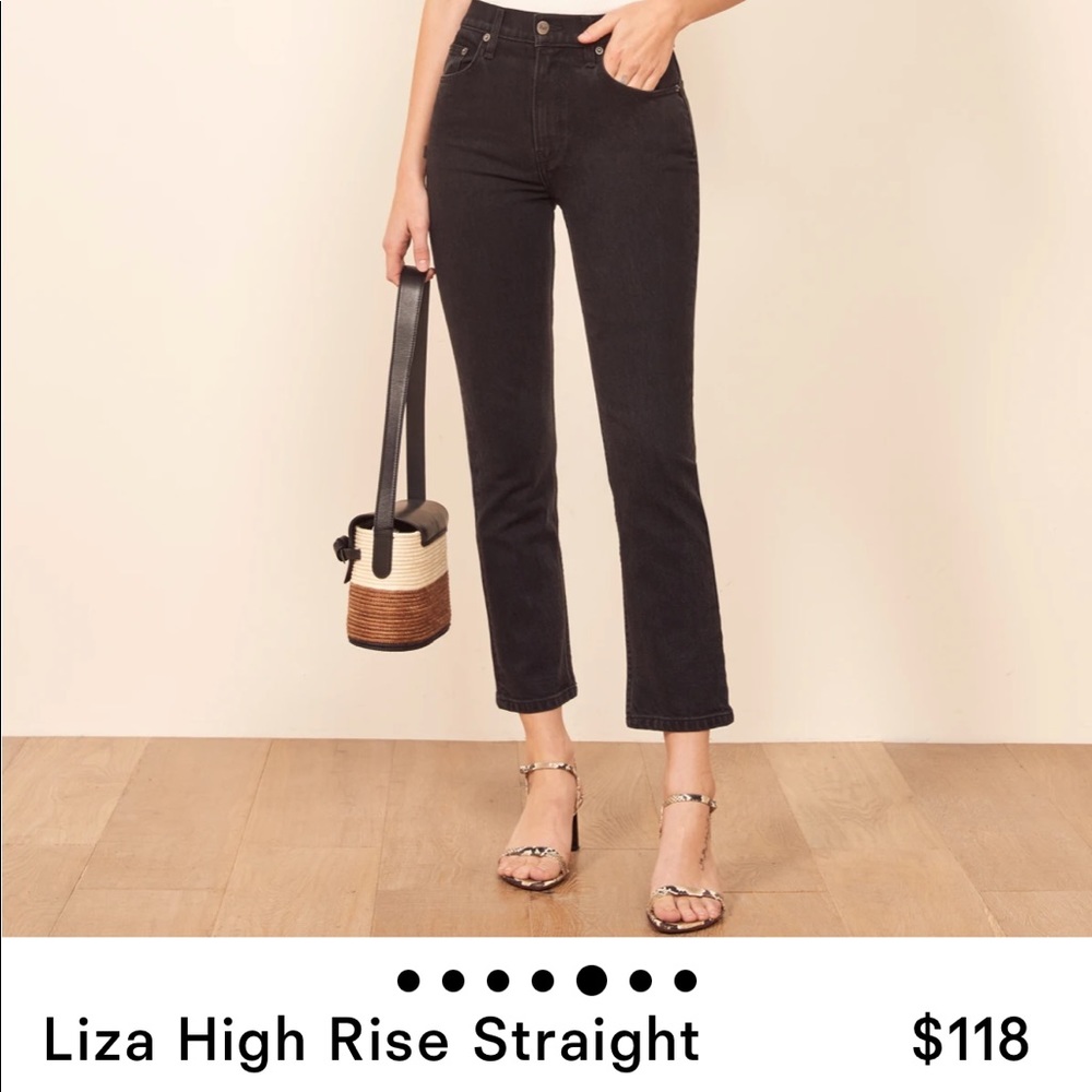 Black high waisted cropped Reformation Jeans